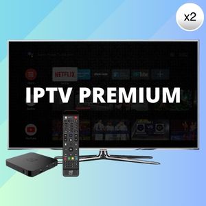 Abonnement IPTV Premium Double Accès, 2 écrans simultanés, chaînes, sports, films et séries